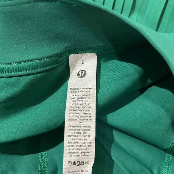 Lululemon Varsity HR Pleated Tennis Skirt Cascadia Green - Picture 4 of 5